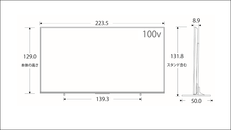 正面図_側面図_レグザ