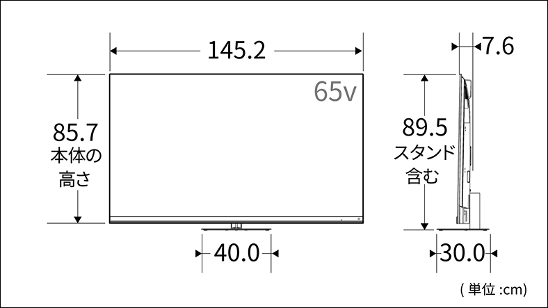 正面図_側面図_レグザ